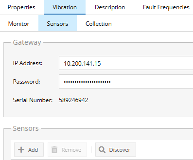 Click on the Discover button to find wireless sensors