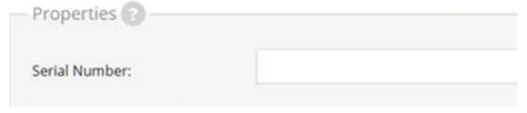 Properties tab Serial Number