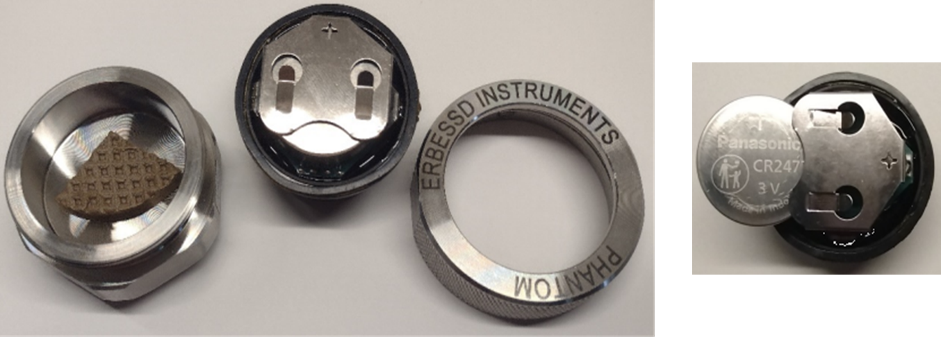 Phantom sensor parts with replaceable battery