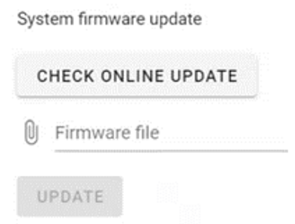 Dialog in the Erbessd gateway web page for updating firmware