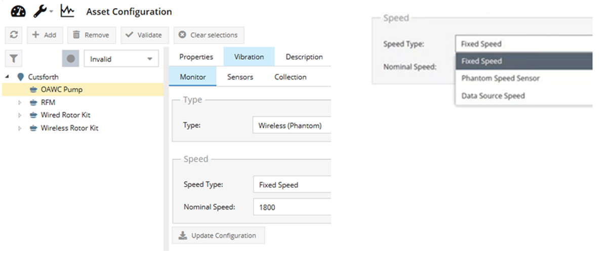 Setting the Speed Type for the Phantom Sensors