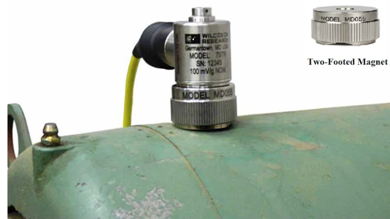 Example of a magnetically mounted accelerometer (image used courtesy of Wilcoxon)
