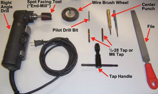 Common Tools for accelerometer mounting (image used courtesy of Connection Technology Center, Inc.)